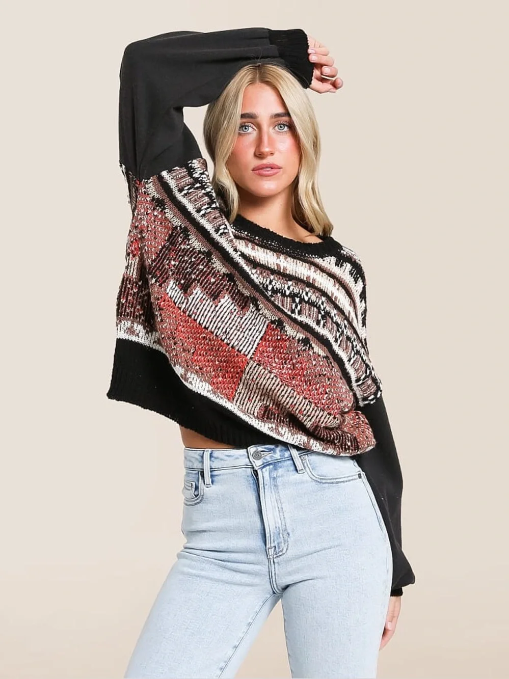 NWT Gilded Intent Mixed Sweater - Picture 5 of 7